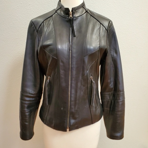 BASIX by Jacob Stevens Smooth Leather Jacket MED - Picture 1 of 5